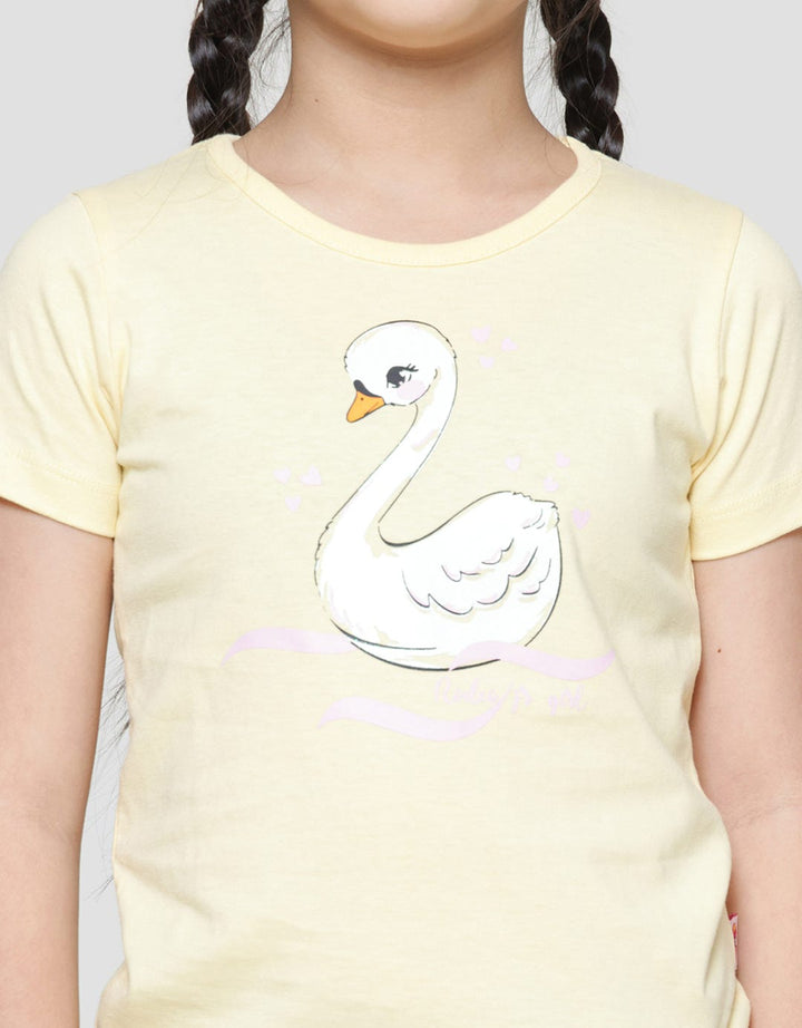 Rodeo Junior Swan Print Kaos Anak Perempuan