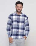 Nevada Checked Flannel Kemeja Lengan Panjang Pria