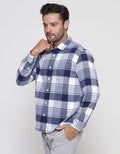 Nevada Checked Flannel Kemeja Lengan Panjang Pria