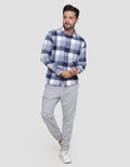Nevada Checked Flannel Kemeja Lengan Panjang Pria
