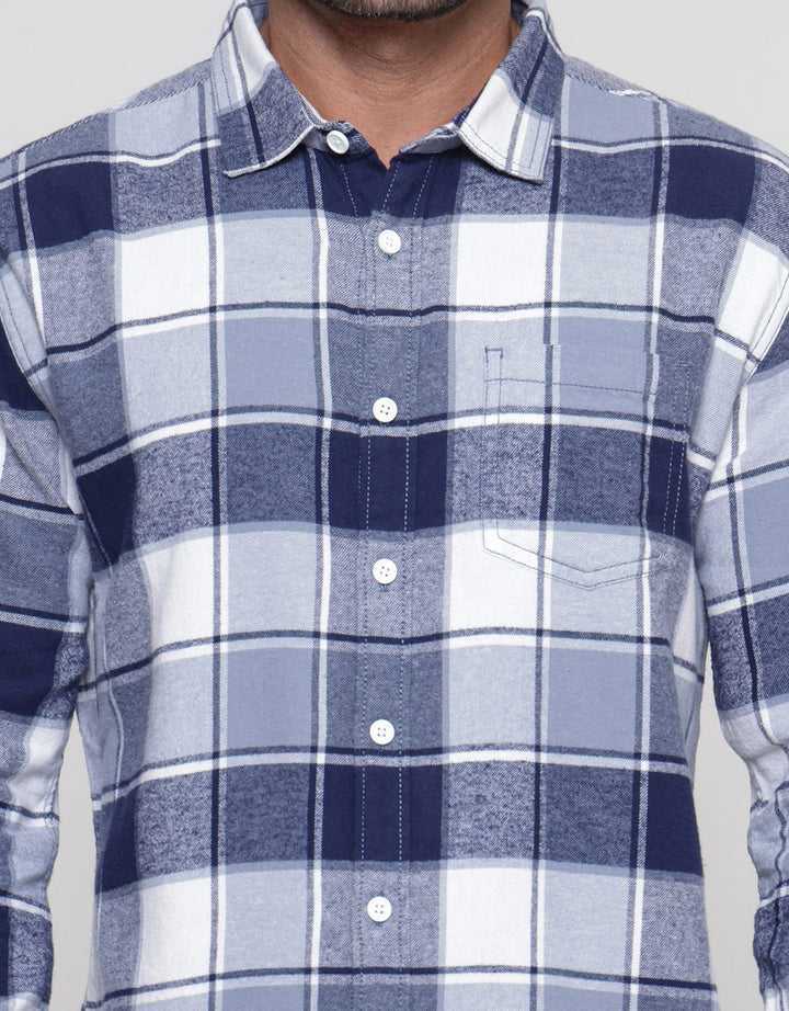Nevada Checked Flannel Kemeja Lengan Panjang Pria