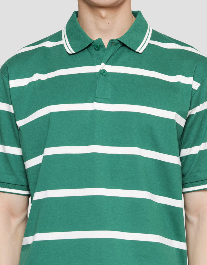 Nevada Stripe Jersey Polo Shirt Pria