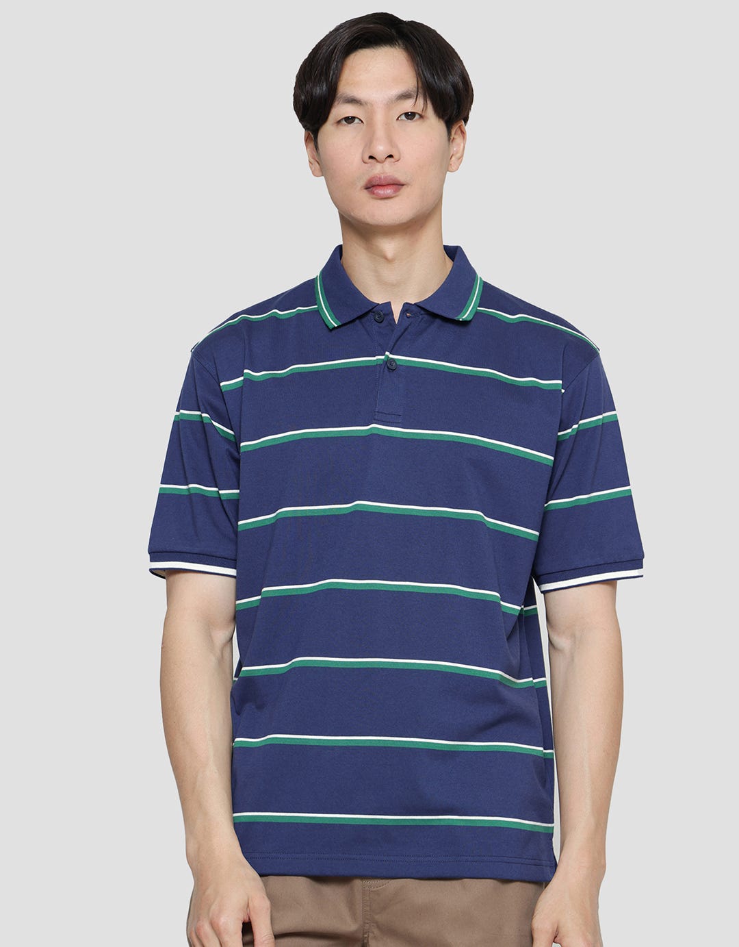 Nevada Stripe Jersey Polo Shirt Pria