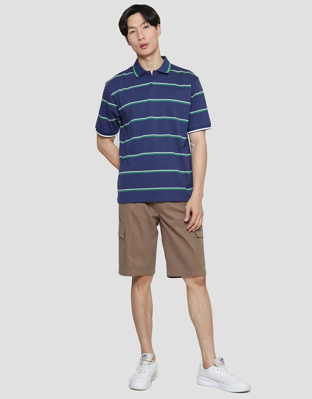 Nevada Stripe Jersey Polo Shirt Pria