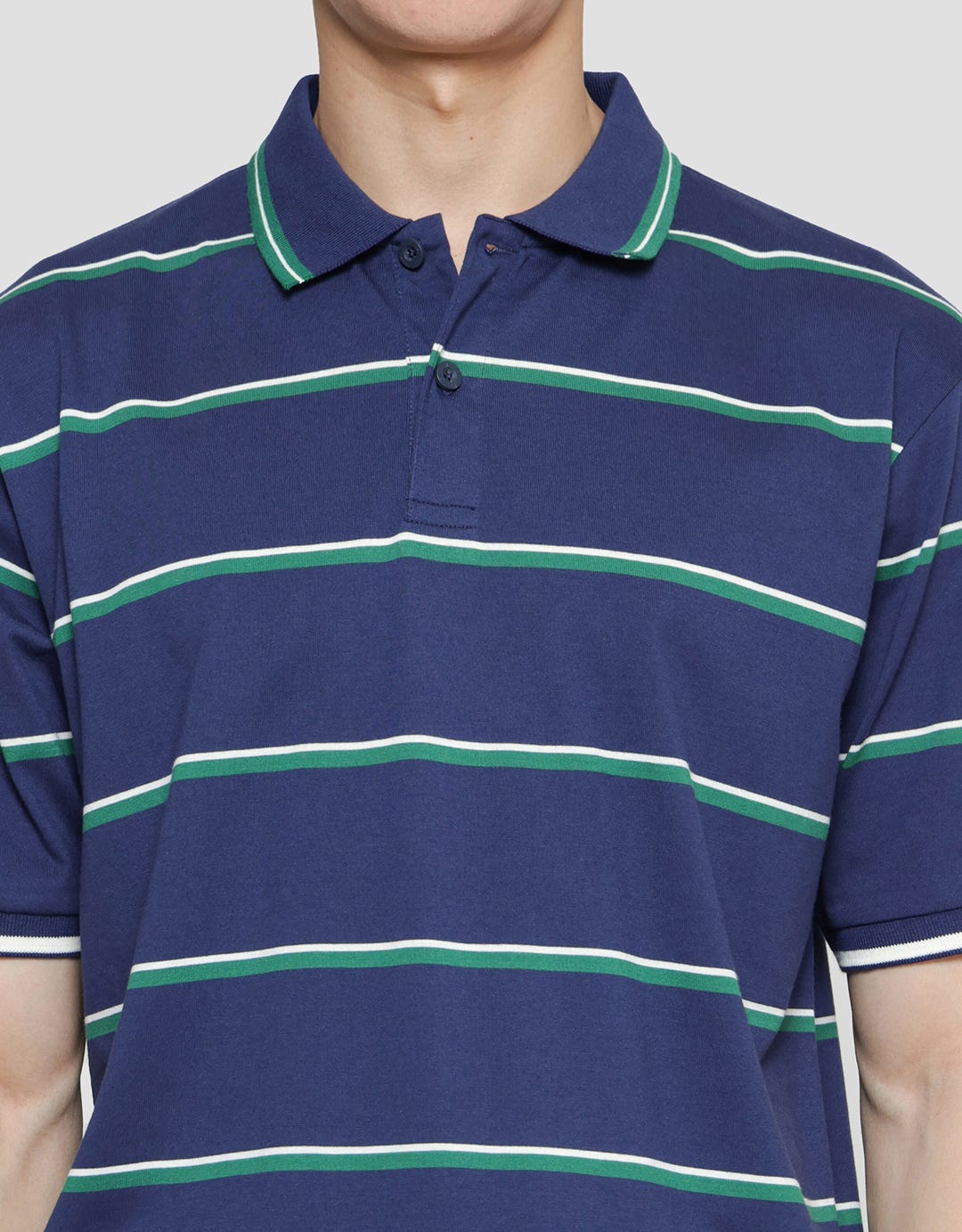 Nevada Stripe Jersey Polo Shirt Pria