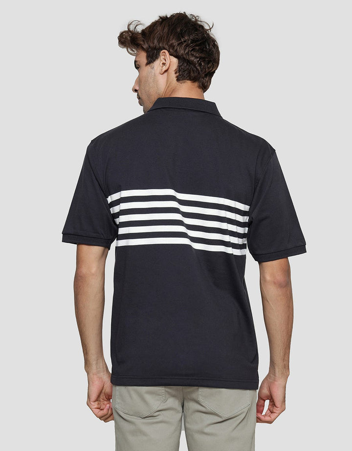 Nevada Jersey Front Stripe Polo Shirt Pria
