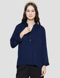 Connexion Collar Rayon Hilo Kancing Gold Kemeja Wanita