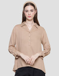 Connexion Collar Rayon Hilo Kancing Gold Kemeja Wanita