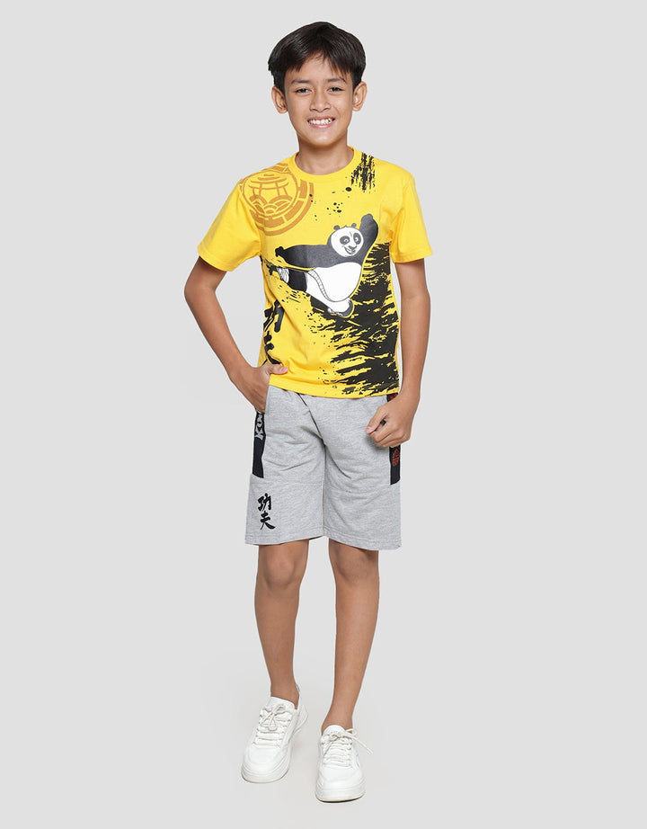 Character Kaos Lengan Pendek Anak Laki-laki  Kungfu Panda Fly Kick