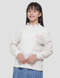 Nevada Rib Knit Round Neck With Embro Love Kaos Anak Perempuan
