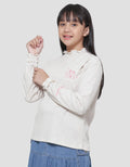 Nevada Rib Knit Round Neck With Embro Love Kaos Anak Perempuan