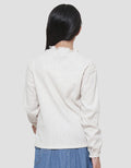Nevada Rib Knit Round Neck With Embro Love Kaos Anak Perempuan