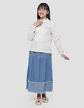 Nevada Rib Knit Round Neck With Embro Love Kaos Anak Perempuan
