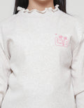 Nevada Rib Knit Round Neck With Embro Love Kaos Anak Perempuan