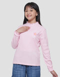 Nevada Rib Knit Embro Flower Girls Long Sleeve T-Shirt