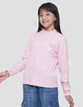 Nevada Rib Knit Embro Flower Girls Long Sleeve T-Shirt