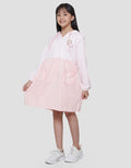 Nevada Hoodie With Collar Combination Woven Midi Dress Anak Perempuan