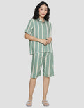 Nevada Stripe Pastel Baju Tidur Set Capri Wanita