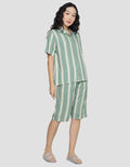 Nevada Stripe Pastel Baju Tidur Set Capri Wanita