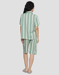 Nevada Stripe Pastel Baju Tidur Set Capri Wanita