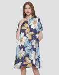 St. Yves Big Floral Midi Dress Wanita