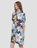 St. Yves Big Floral Midi Dress Wanita