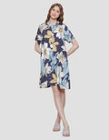 St. Yves Big Floral Midi Dress Wanita