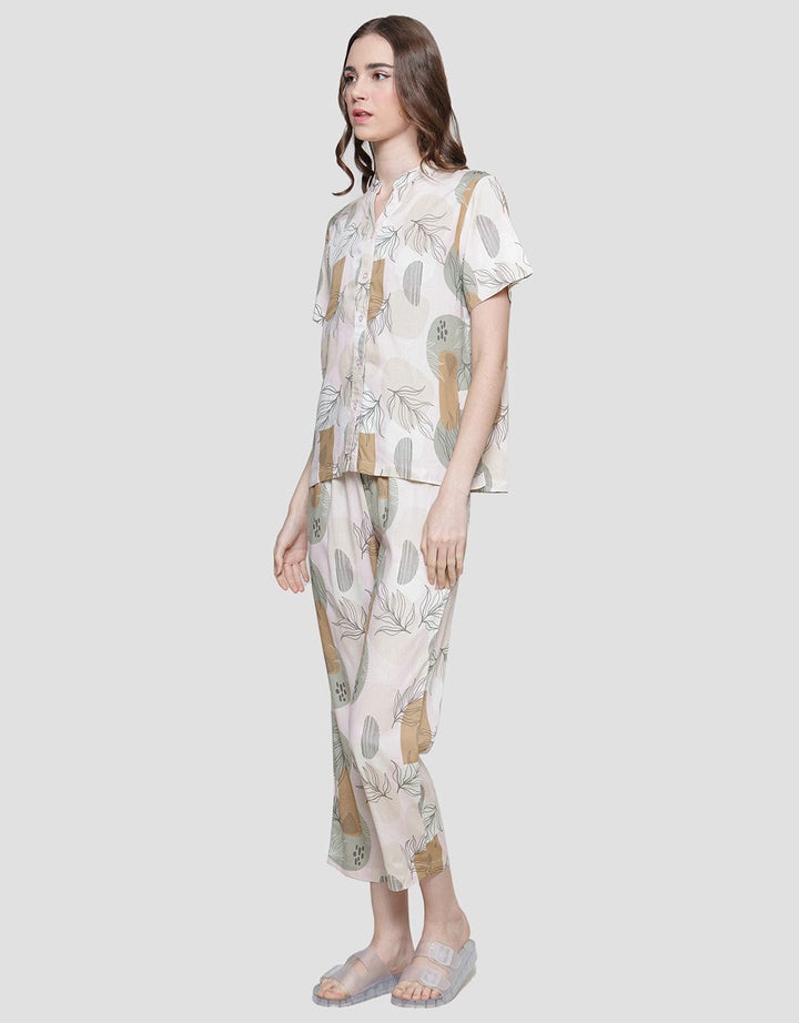 St. Yves Piyama Set Wanita Print Leaves Rise