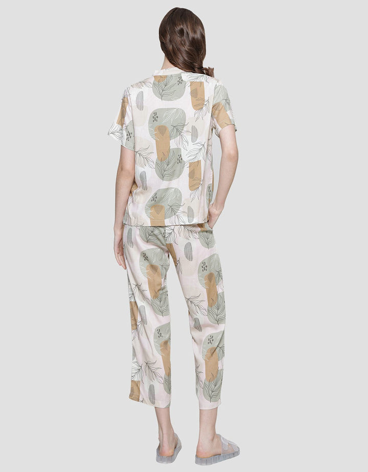 St. Yves Piyama Set Wanita Print Leaves Rise