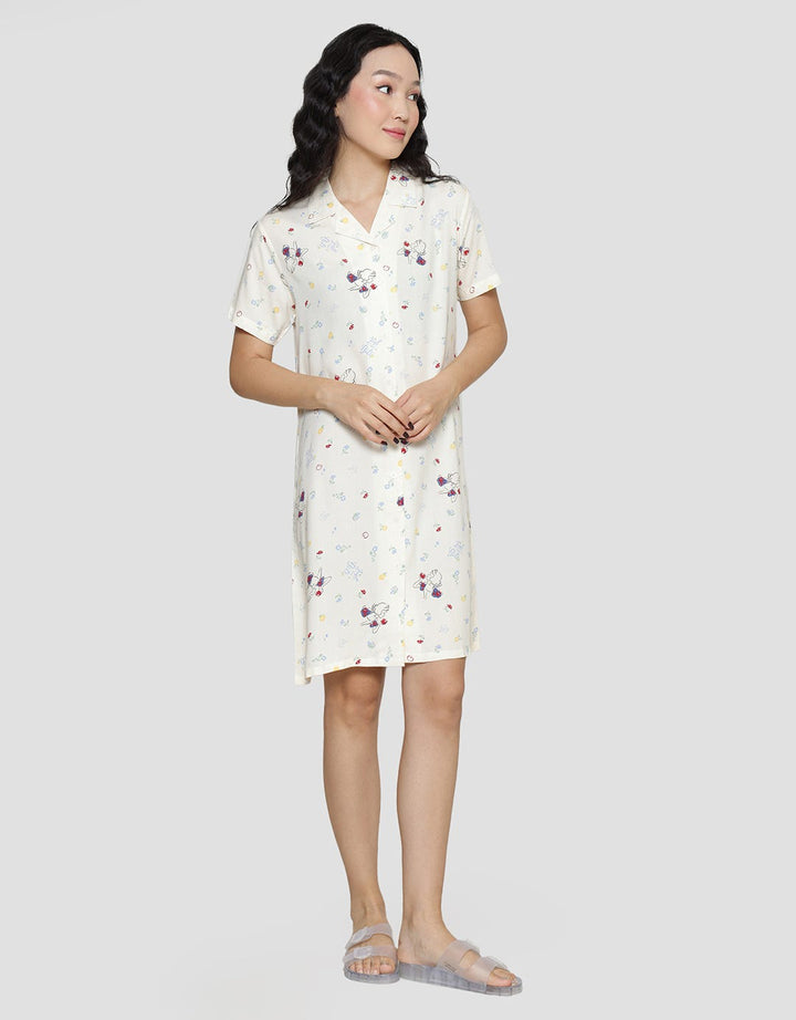 Disney Snow White Rayon Midi Dress Lengan Pendek Wanita