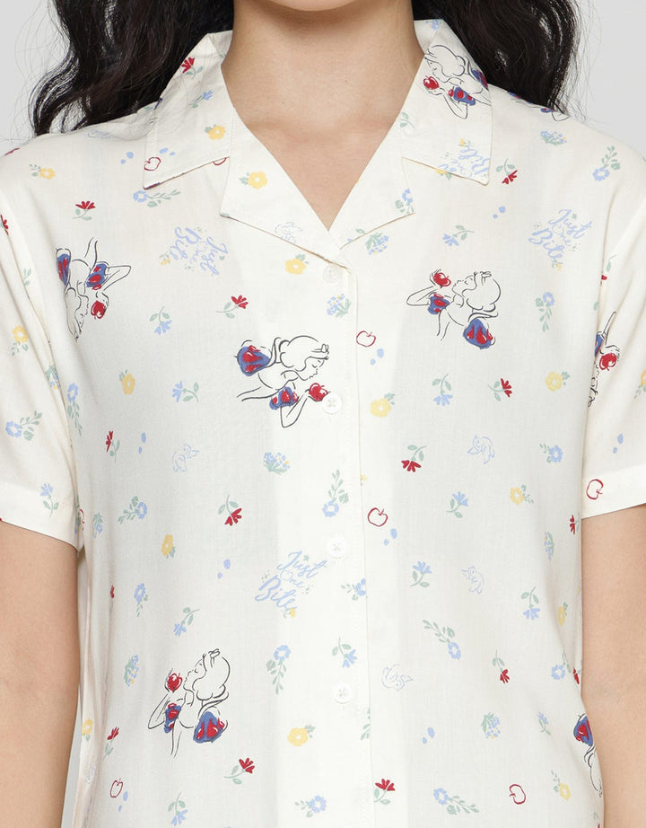 Disney Snow White Rayon Midi Dress Lengan Pendek Wanita