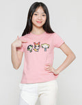 Character Short Sleeve T-shirt for Girls Powerpuff Girls Print