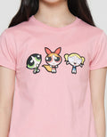 Character Short Sleeve T-shirt for Girls Powerpuff Girls Print