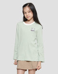 Aero Embroidery Happy Cat Long Sleeve T-shirt for Girls