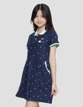 Aero Collar Button Midi Dress for Girls
