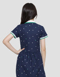 Aero Collar Button Midi Dress for Girls