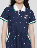Aero Collar Button Midi Dress for Girls