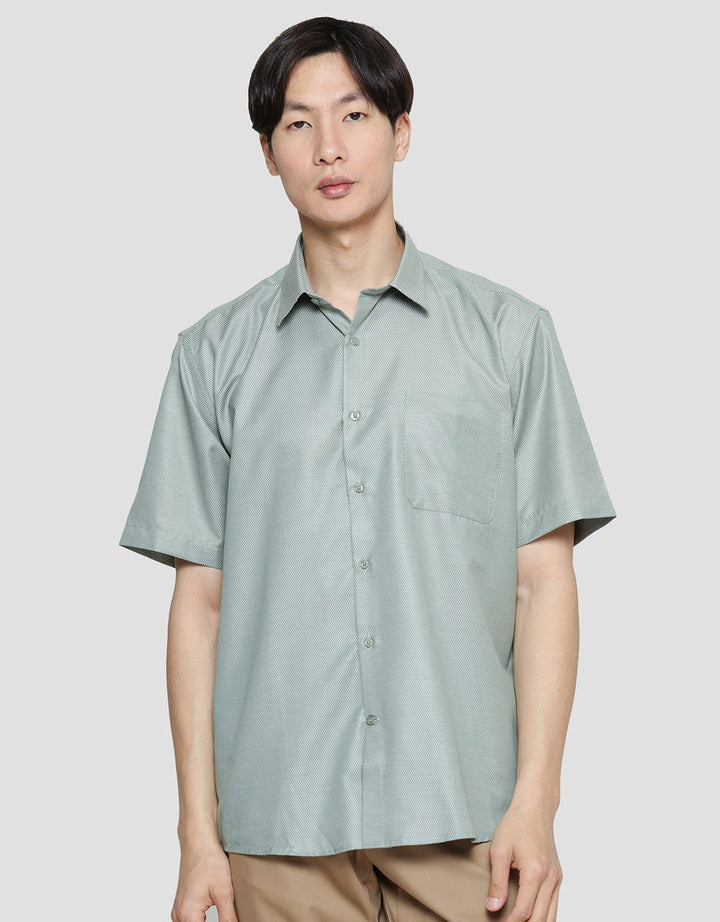Stanley Adams Men's Regular Dobby Short Sleeve Shirt