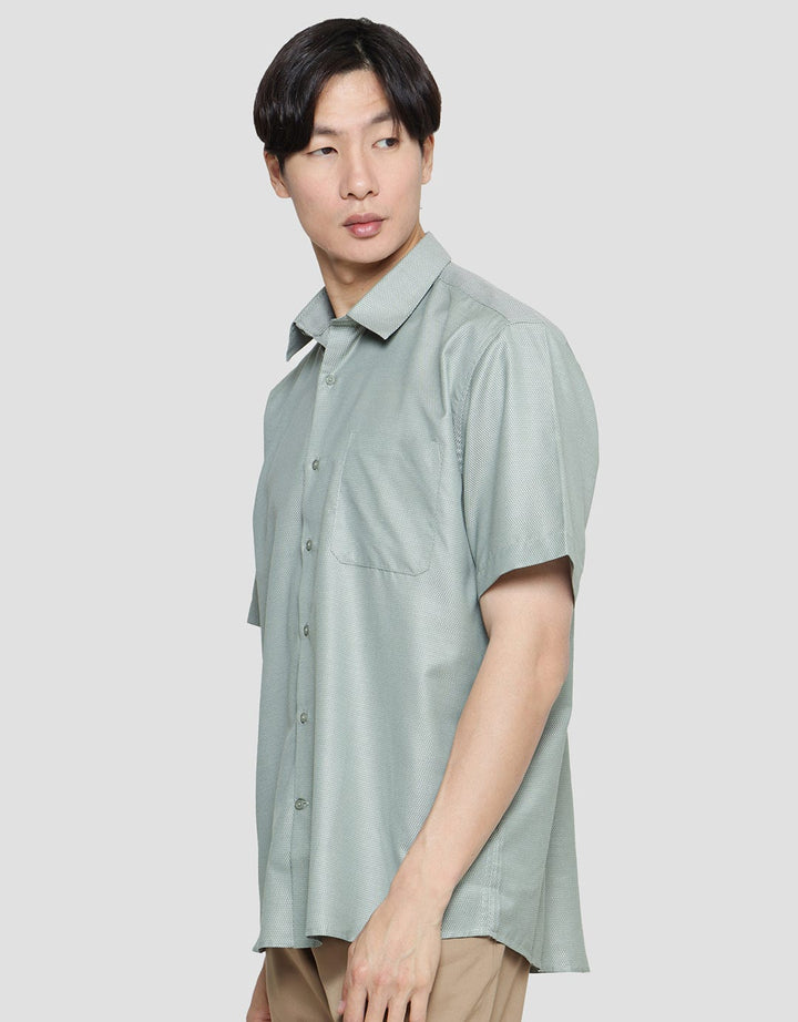 Stanley Adams Men's Regular Dobby Short Sleeve Shirt