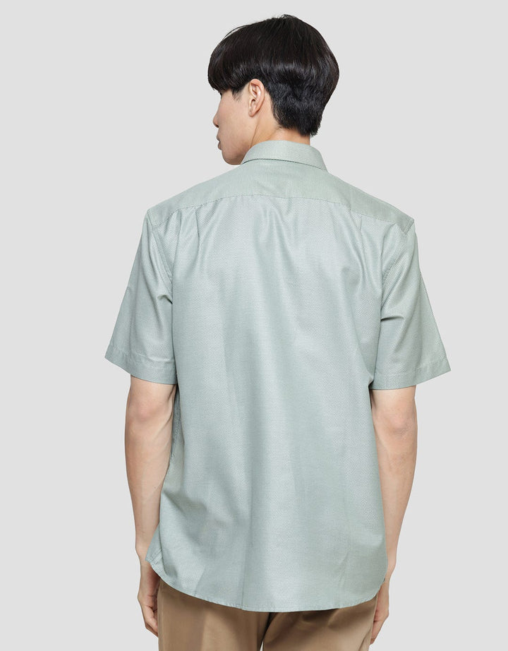 Stanley Adams Men's Regular Dobby Short Sleeve Shirt