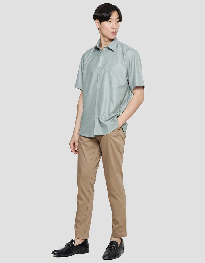 Stanley Adams Men's Regular Dobby Short Sleeve Shirt