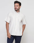 Stanley Adams Checks Medium Twill Cvc Kemeja Regular Pria