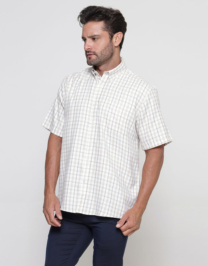 Stanley Adams Checks Medium Twill Cvc Kemeja Regular Pria