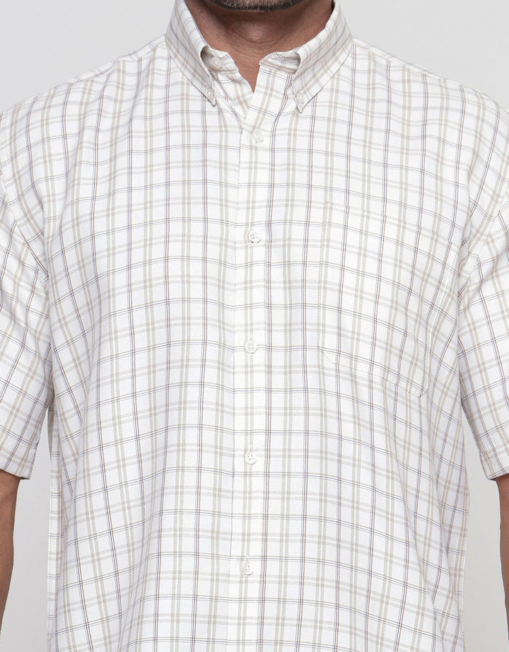 Stanley Adams Checks Medium Twill Cvc Kemeja Regular Pria