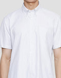 Stanley Adams Kemeja Lengan Pendek Pria Stripe Crisscross