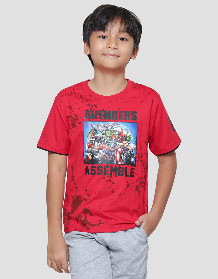 Marvel Avengers Team Assemble Splash Kaos Lengan Pendek Anak Laki-Laki