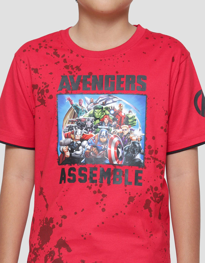 Marvel Avengers Team Assemble Splash Kaos Lengan Pendek Anak Laki-Laki