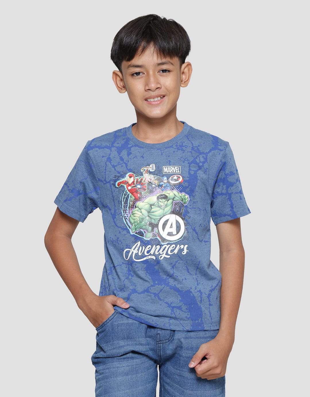 Marvel  Avg Team Lighting Kaos Lengan Pendek Anak Laki-Laki