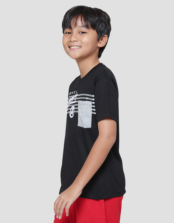 Marvel Avengers Stripe Boys Short Sleeve T-Shirt