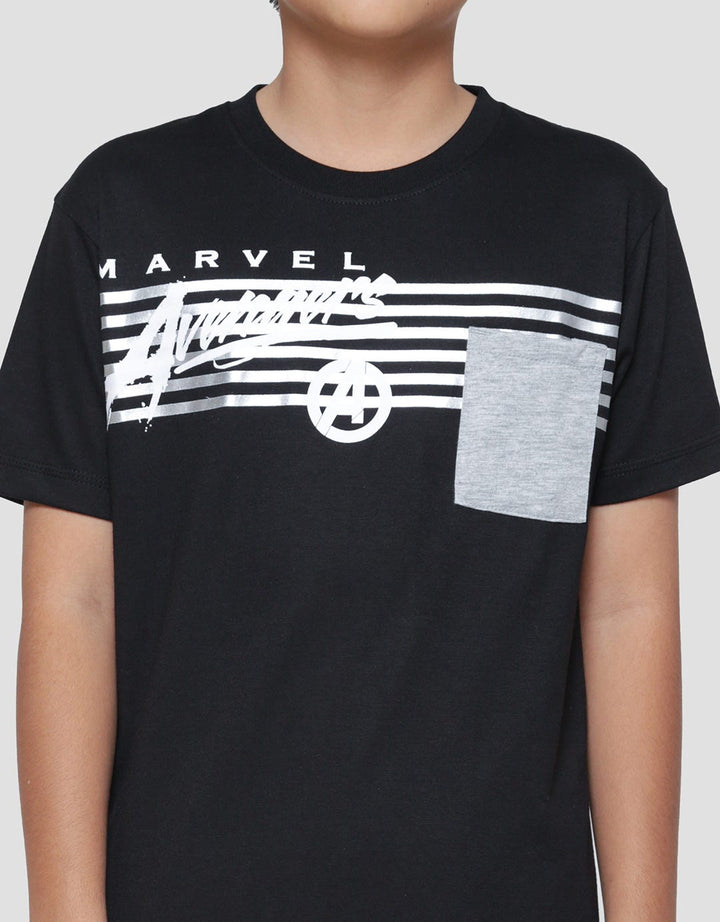 Marvel Avengers Stripe Boys Short Sleeve T-Shirt
